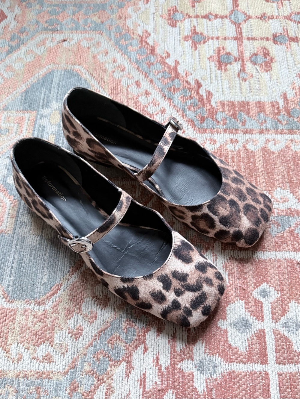 Reformation Mary Jane Flats in Leopard